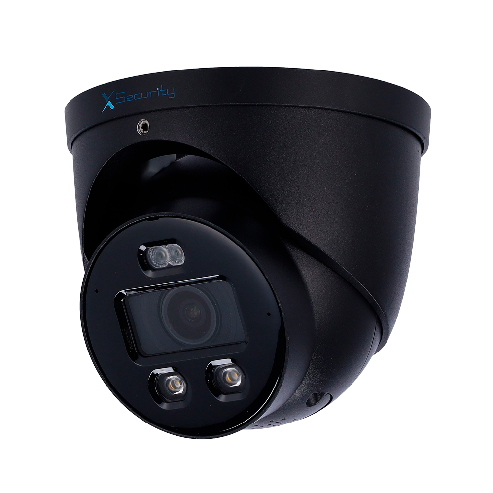 X-SECURITY XS-IPT982CA-4U-WIZCOLOR-TIOC-BLACK - X-Security Cámara IP Turret Wizcolor - 4 Megapíxel (2688x1520) | Sensor 1/1.8" CMOS - Lente 2.8mm | IR+Luz Blanca 30m | Negro - WDR 120dB | Micrófono integrado - WizSense, con clasificación de humano y - imagen 1