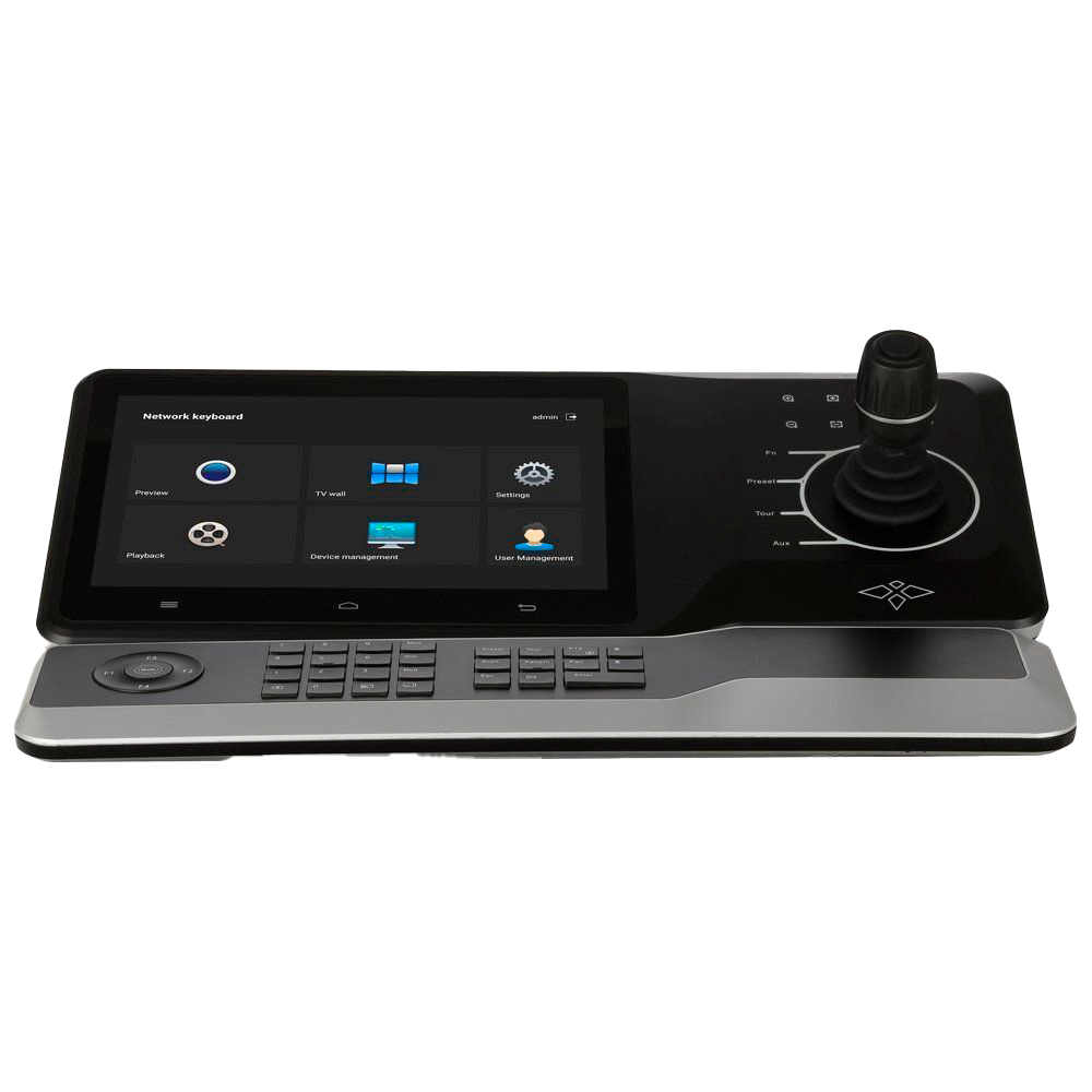 X-SECURITY XS-KB5200-F - Teclado de control IP X-Security - Pantalla LCD táctil 10" - Conexión RS485 , RJ45 - WiFi | Ethernet | USB - Joystick 4 axis y mini teclado - Hasta 4 canales a 1080p @30Hz - imagen 1