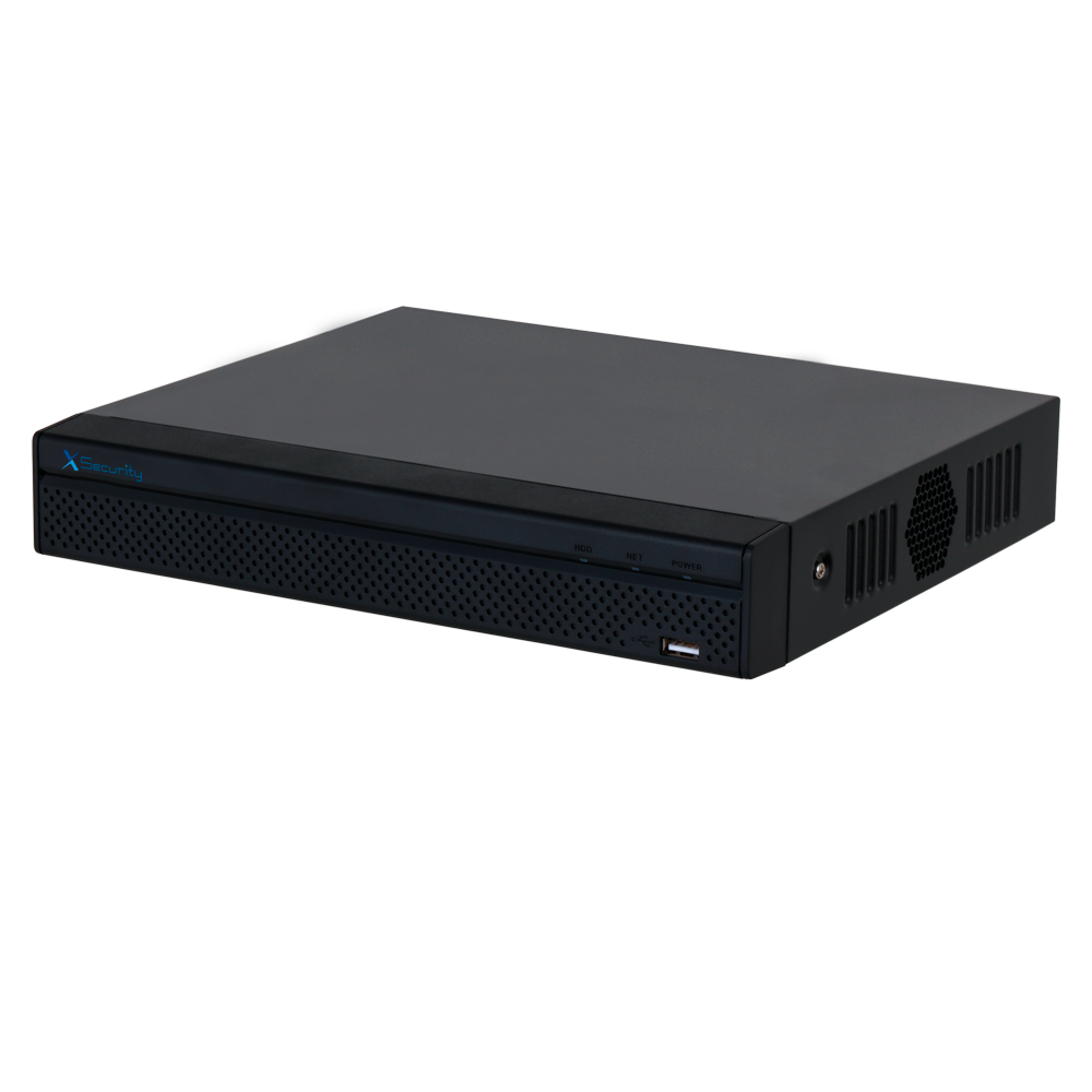 X-SECURITY XS-NVR2108-SMD - Grabador IP X-Security AI - 8 CH vídeo IP - Resolución máxima grabación 12 Mpx - Ancho de banda 80 Mbps - Salida HDMI Full HD y VGA - Admite 1 disco duro