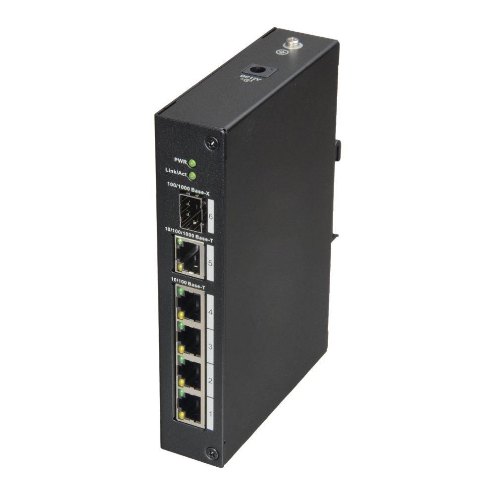 X-SECURITY XS-SW06-DIN - X-Security - Switch Carril DIN - 4 puertos RJ45 + 1 Gigabit Combo Port - Velocidad 10/100 Mbps - Plug &amp; Play - Tecnología de ahorro de energía - imagen 1