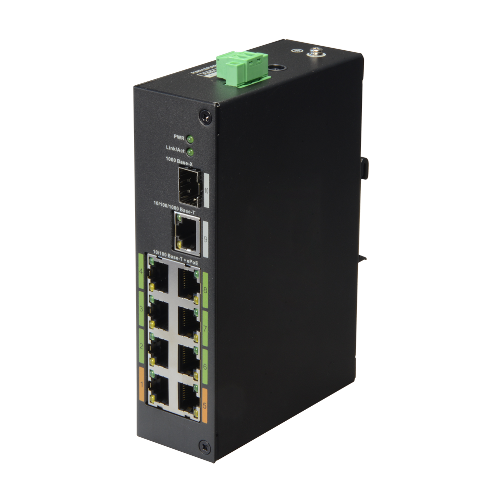 X-SECURITY XS-SW1008EPOE-120-DIN - Switch ePoE X-Security - 8 puertos PoE + 1 Uplink RJ45 + 1 SFP - Velocidad 10/100 Mbps - Potencia 60 W por puerto - Potencia máxima total 120 W - Norma IEEE802.3at (PoE) / af (PoE+) - imagen 1