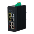 X-SECURITY XS-SWI0704HIPOE-MGF-120-DIN - X-Security Industrial L2 Managed Switch - 7 Puertos Totales (4 PoE GE / 1 GE / 2 SFP) - Suministro de ultra potencia PoE++ de hasta 90W - Alta disponibilidad con soporte de anillo ERPS - Tolerancia térmica extrema - imagen 1