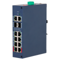 X-SECURITY XS-SWI1208HIPOE-MGF-110-DIN - X-Security Hardened L2 Managed Switch - 12 Puertos Totales (8 PoE / 2 GE / 2 SFP) - Suministro de ultra potencia PoE++ de hasta 90W - Alta disponibilidad con motor PoE Watchdog - Rango térmico de operación de -30°C - imagen 1