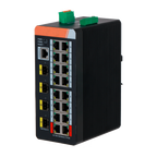 X-SECURITY XS-SWI2016HIPOE-MGF-240-DIN - X-Security Industrial L2 Managed Switch - 20 Puertos Totales (16 PoE GE / 4 Uplinks 1G SFP) - Suministro de ultra potencia PoE++ de hasta 90W - Alta disponibilidad con soporte de anillo ERPS - Tolerancia térmica ex - imagen 1