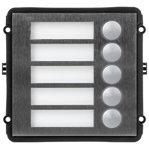 X-SECURITY XS-V2000E-M5B - Módulo de extensión - Compatible con XS-V2000E-MIP - 5 botones mecánicos - 5 Etiquetas personalizadas con LED - Acero inoxidable antivandálico - Montaje modular