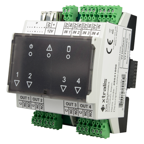 XTRALIS XTL-49841010 - XTRALIS-Modulo extensión ethernet Poe I/O slave - 4 entradas supervisadas - 4 salidas de rele - 3 indicadores led - Montaje carril din - Extensión para módulo master XTL-49841000 - imagen 1