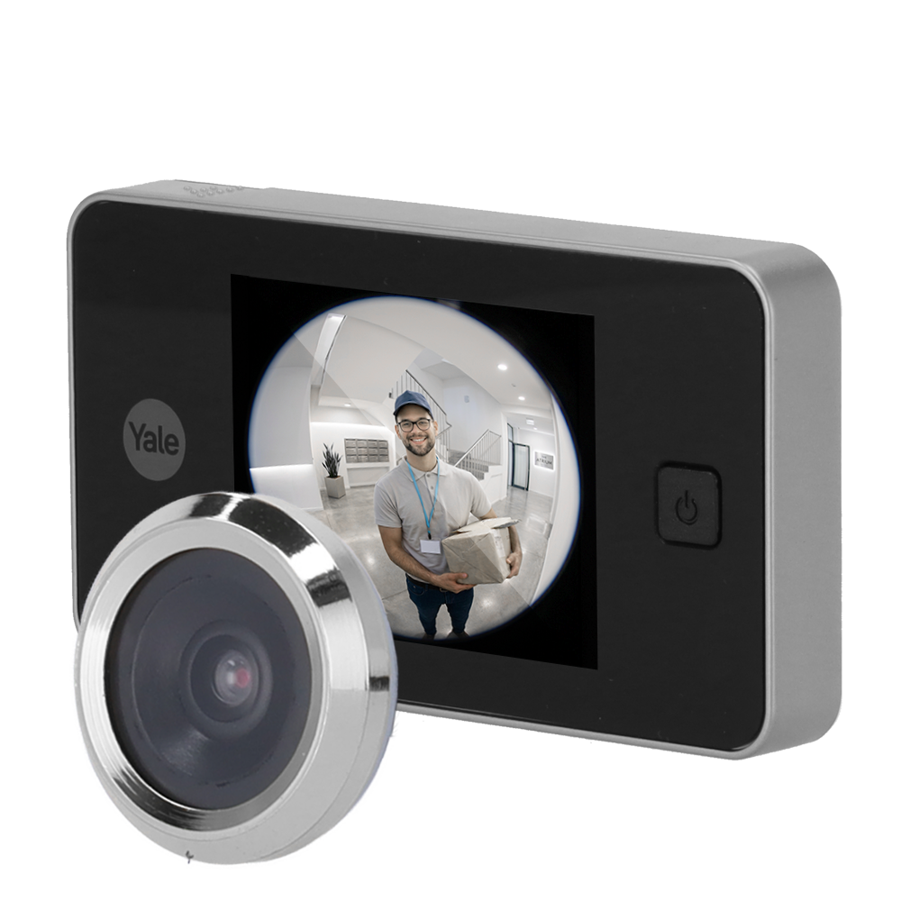 YALE-DOORVIEWER500-SILVER - Mirilla digital - Cámara 0.3 Mpx | Ángulo de visión 105º - Pantalla LCD TFT 3.2" - Puertas con espesor entre 38 y 110 mm - Alimentación con baterías AAA - Color plata - imagen 1