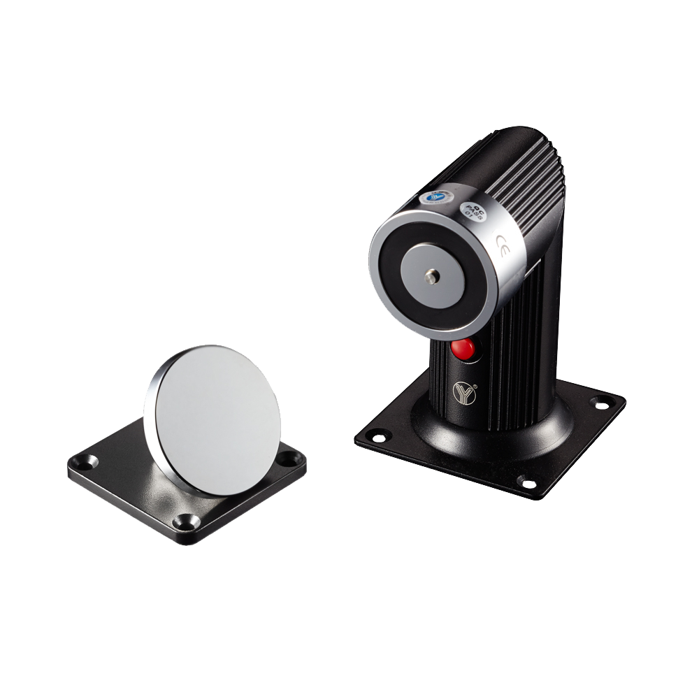 MARCA BLANCA YD-606 - Retenedor electromágnetico - Para puerta sencilla - Fuerza de retención 50 Kg - Botón de accionado manual - Alimentación a 12/24V DC - Especial para montaje en suelo