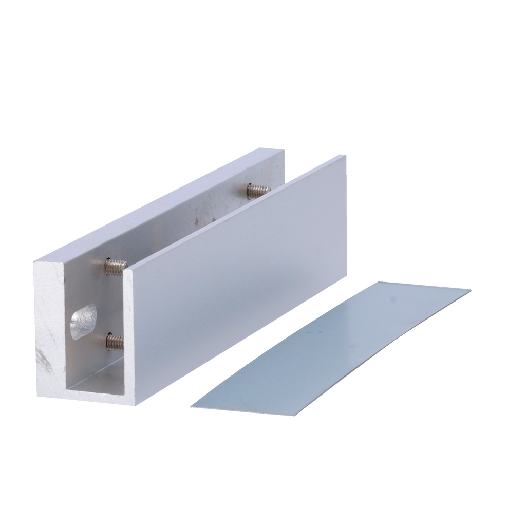 MARCA BLANCA YF-180U - Perfil en U para ventosas - Compatible con YF-180XX - Apertura tanto exterior como interior - Para puertas de cristal sin marco - Grosor del cristal entre 8-15 mm - Fabricado en duraluminio - imagen 1