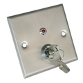 MARCA BLANCA YKS-850LS - Pulsador con llave - Indicador LED - Testado 500.000 usos - NO/NC/COM/TAMP/LED | Empotrado o superficie - Medidas 86 (Al) x 86 (An) x 20 (Fo) mm - Fabricado en acero inoxidable