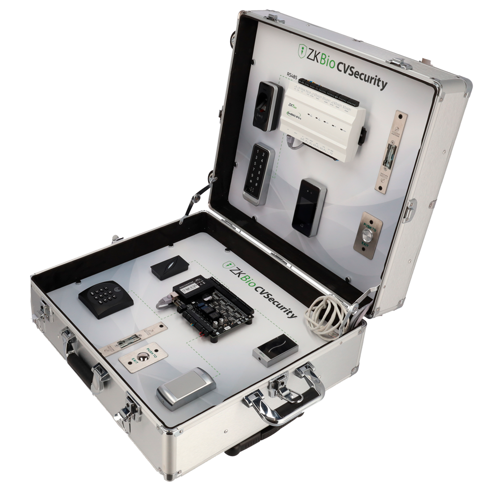 ZKTECO ZK-DEMOKIT-AC - Maletín de exposición - Solución de Control de Acceso - Switch para conexión a internet - Licencia gratuita ZK-BIOCV-5-5APP-PROMO - Plug &amp; Play - Maletín: 500 (Al) x 450 (An) x 200 (Fo) mm - imagen 1