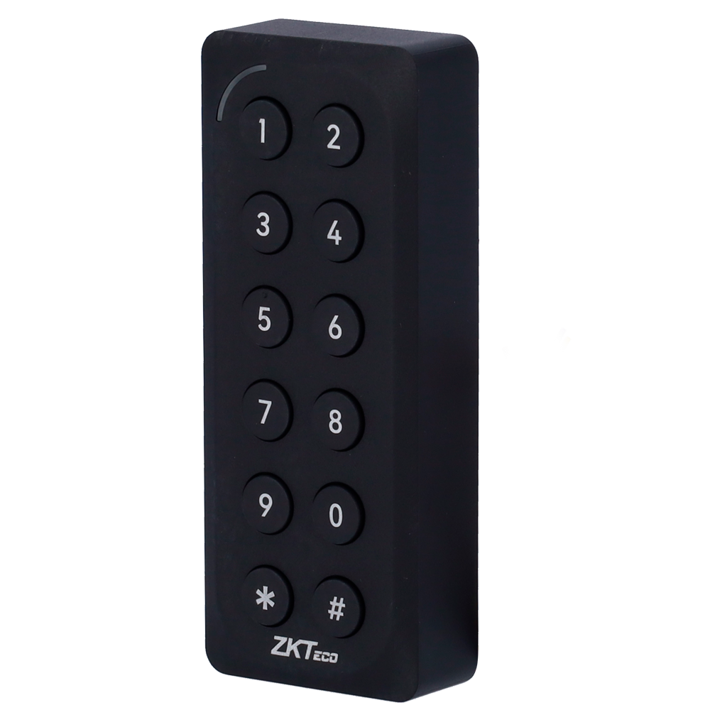 ZKTECO ZK-ER-KR902-ZK - Lector de acceso para marcos - Acceso por tarjeta EM/MF/MF DESFire y PIN - Indicador LED y acústico - Wiegand 34/66 | RS485 - Compatible con controladoras ZKTeco - Apto para exterior IP65 - imagen 1