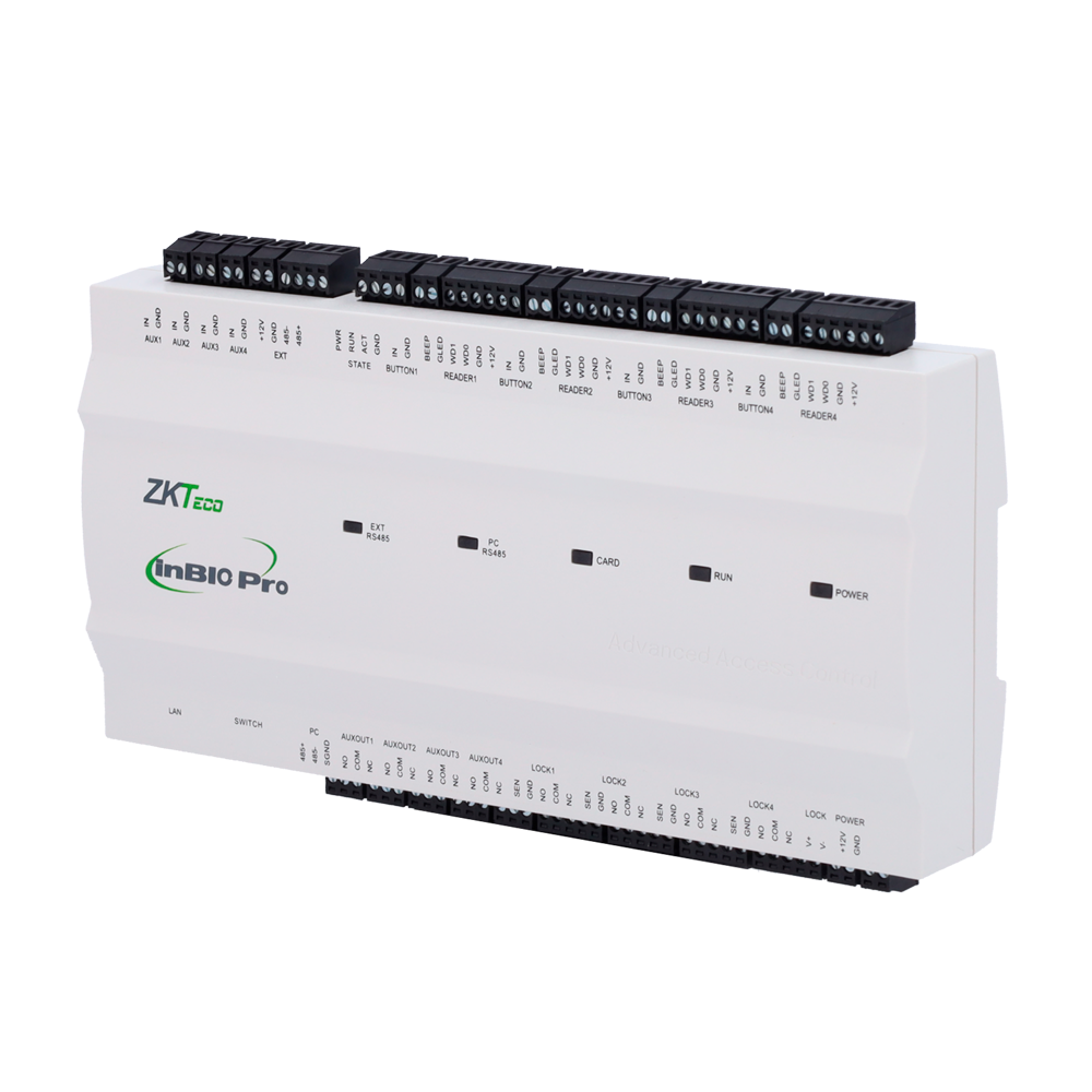 ZKTECO ZK-INBIO460PRO - Controladora de acceso Multi-identificación - Facial, huella, tarjeta, QR dinámico o PIN - Comunicación TCP/IP - 4 lectores por Wiegand | 8 lectores por OSDP - Salida de relé para 4 puertas - Software Accesos: ZKBioCV - imagen 1