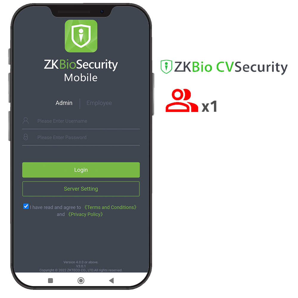 ZKTECO ZK-SOF-BIOCV-MBAPP-1ACC