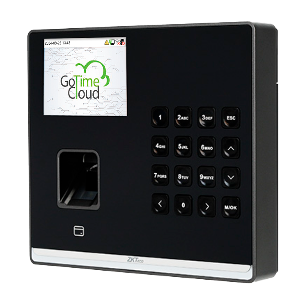 ZKTECO ZK-TA-GTC2-1 - Control de presencia y acceso simple - Huella, tarjeta EM y PIN - 3.000 huellas | 150.000 registros - 2.8" TFT | TCP/IP, USB y relé - Software Presencia: GoTime Cloud