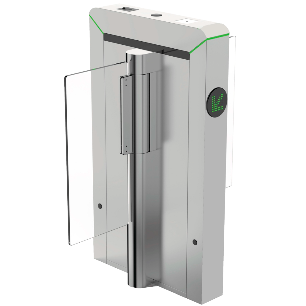 ZKTECO ZK-TS-MARS-S120-SS-600 - Torno de acceso bidireccional doble - Portillo compacto con barrera acrílica plegable - Tiempos, alarmas y modos de apertura - Ancho de paso 650 mm | 5.000.000 ciclos - Fabricado en acero inoxidable SUS304 - Compatible con