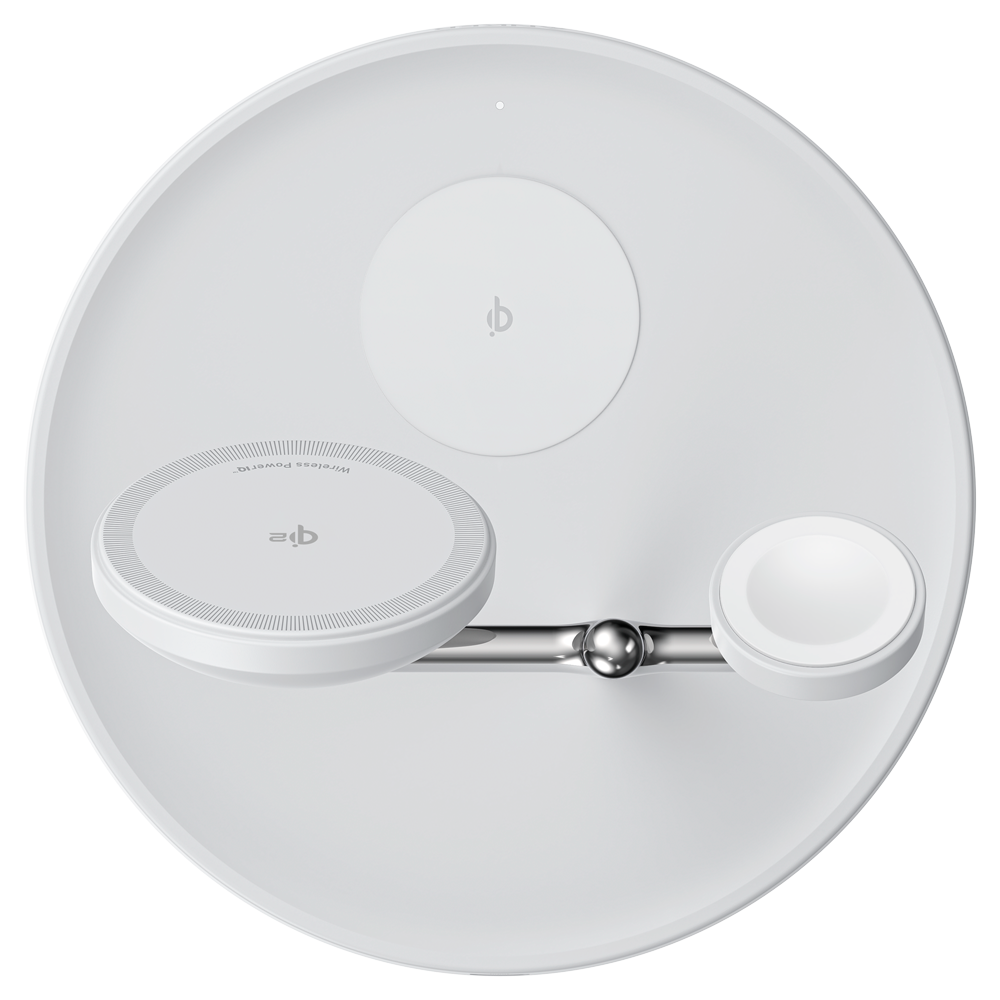 ANKER ANK-SWCHARGER-3-IN-1-W - Cargador inalámbrico 3 en 1 Anker - Tecnología MagGo - Carga rápida: iPhone, Airpods, Apple Watch - Carga 3 dispositivos a la vez - Estructura para colocar dispositivos - Color blanco - imagen 2