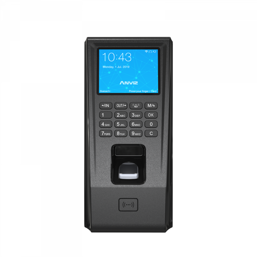 ANVIZ EP30 - Control de acceso y presencia - Huella, tarjeta EM y PIN - 3.000 usuarios | 50.000 registros - TCP/IP y Wiegand - 2.4" TFT | Controladora integrada - CrossChex Standard / Cloud - imagen 2