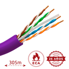 UNIVIEW UV-UTP6-305-BC-PVC-Eca-PU - Cable UTP Uniview PVC - Categoría 6 - Cumple con 90m Fluke test - Conductor OFC, pureza 99.9% cobre - Rollo de 305 metros - Diámetro 5.5 mm - imagen 2