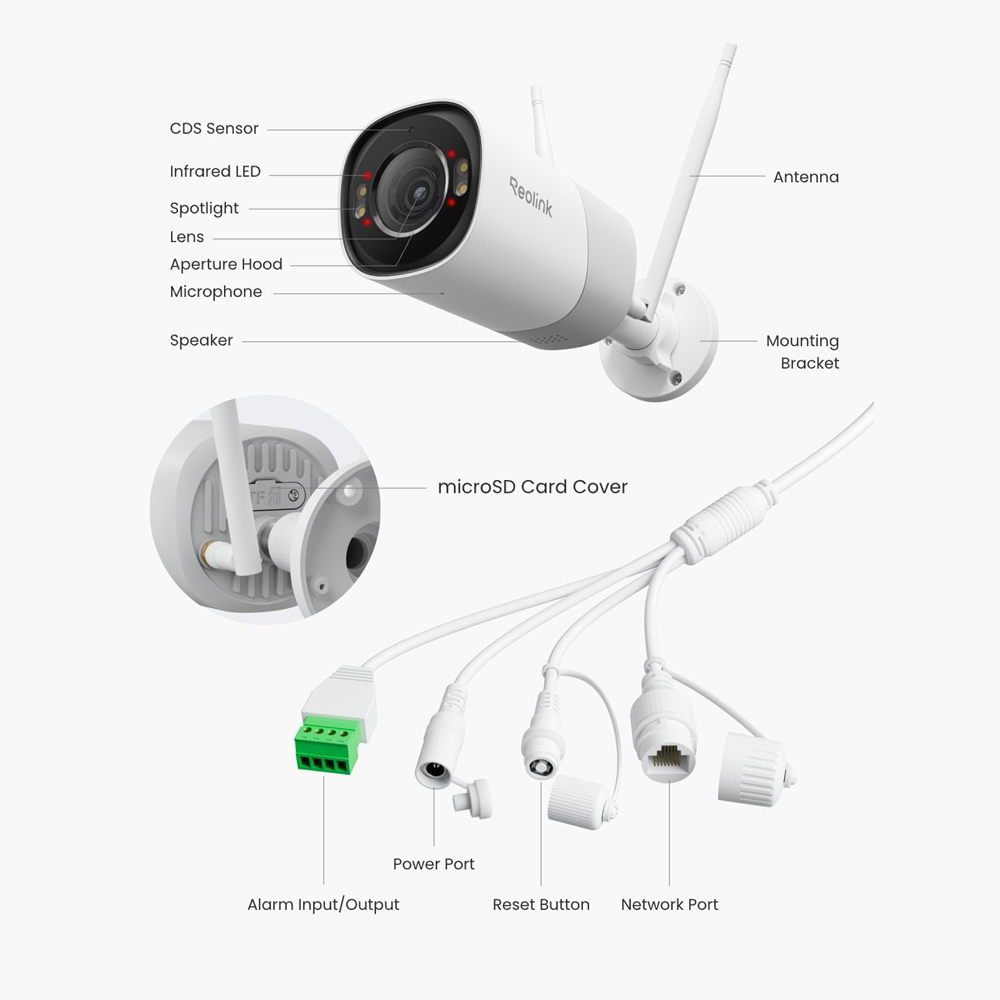 REOLINK RL-RP-WCB8MZ-W - Reolink Cámara Dual WiFI - 8MP (3840x2160) - IR 30 m / Dual WiFi - Detección IA de Movimiento /Personas / Vehículos - Audio Bidireccional / Ranura MicroSD - Apta para exterior - imagen 2