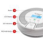 X-SENSE CO03D - Detector de CO autónomo X-Sense - Batería reemplazable - Indicador luminoso de alarma - Alarma sonora 85 dB a 3m - Botón de Test y pantalla LCD - Certificado EN 50291 - imagen 2