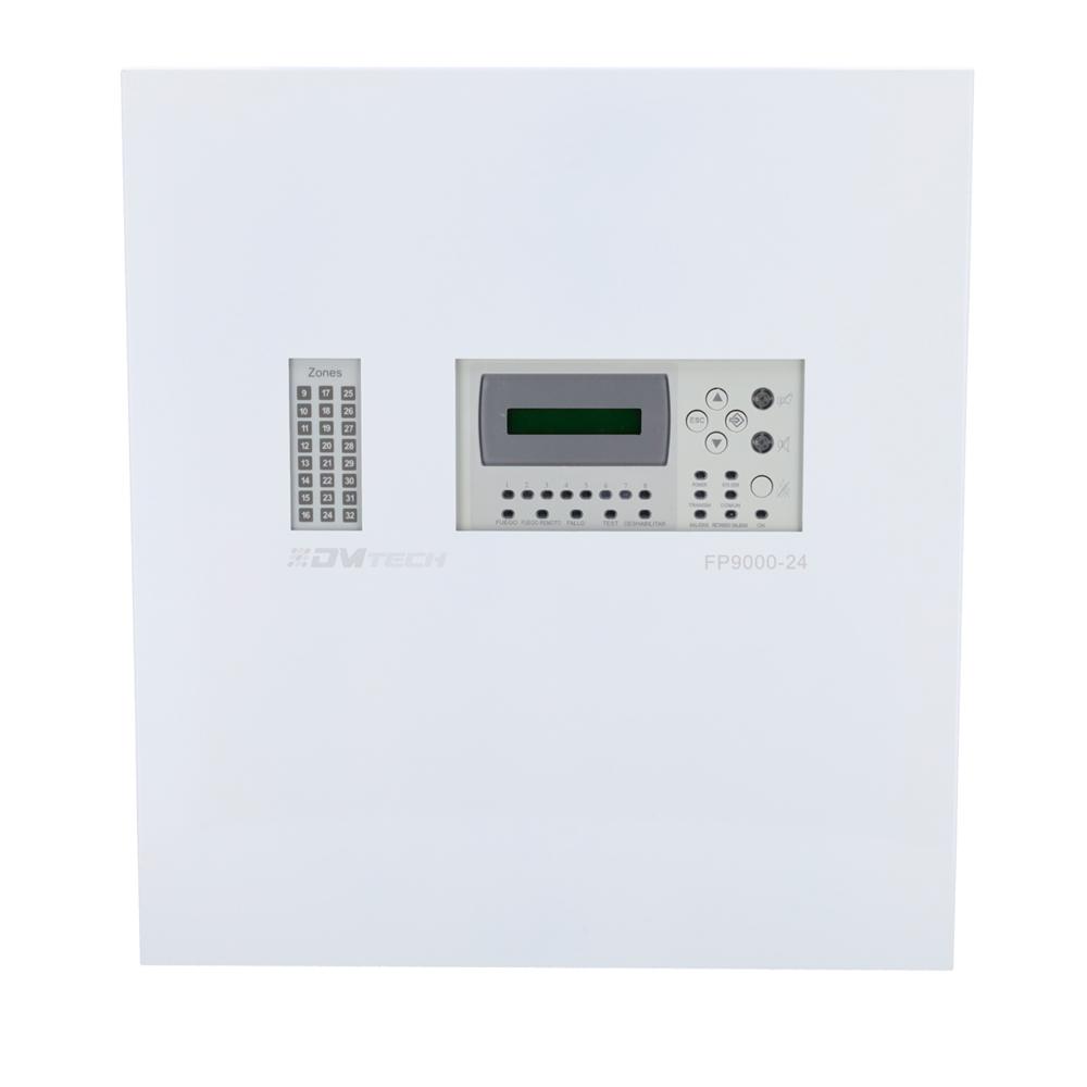 DMTECH DMT-FP9000-24 - Central convencional de 24 zonas con pantalla LCD - 2 Salida de Sirena - 2 salidas de alarma y fallo y 10 salidas de relé configurables - Salida para repetidor - Hasta 30 detectores por zona - Autodetección de resistencia fin de lín - imagen 2