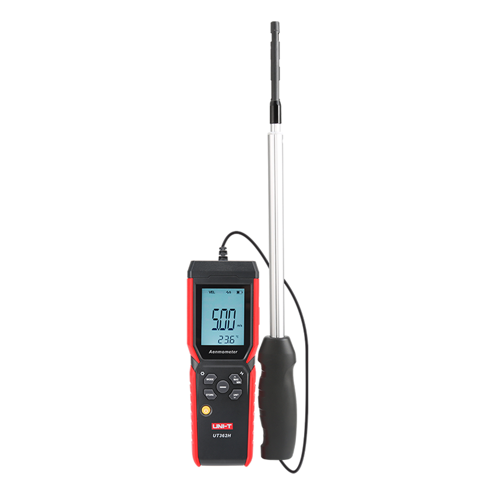 UNI-T UT362H - Anemómetro de hilo caliente - Mide velocidad, temperatura y caudal de aire - Sonda fina y alargada - Sensor de alta sensibilidad - Para climatización y ventilación - imagen 2