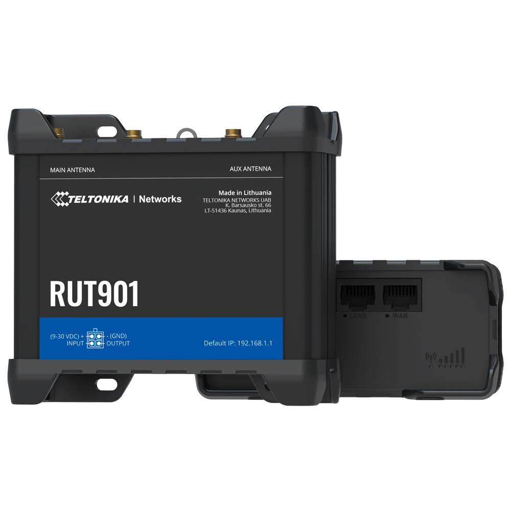 TELTONIKA TK-RUT901 - Router Industrial 4G LTE Cat 4 (150/50 Mbps) - Resiliencia con Dual SIM y failover automático - Punto de acceso Wi-Fi con funcionalidad Hotspot - 4 puertos Ethernet (1 x WAN, 3 x LAN) - Seguridad industrial con firewall y múltiples - imagen 2