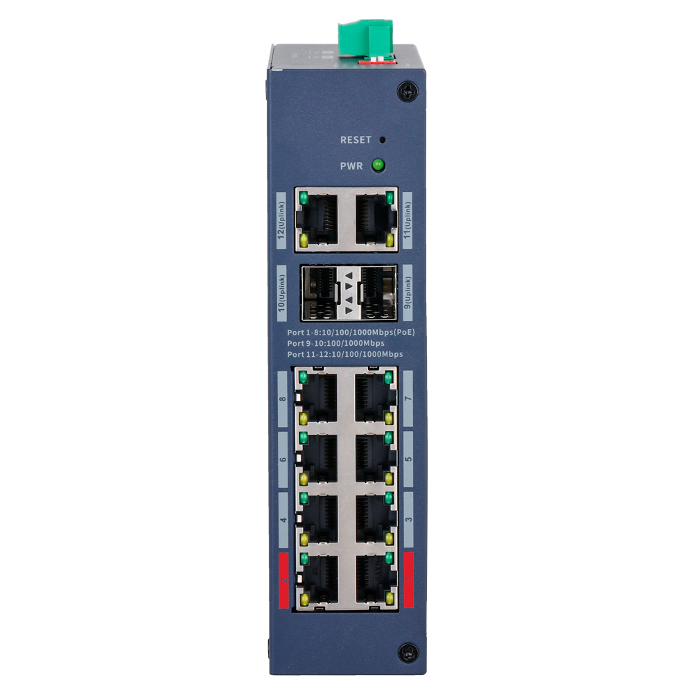 X-SECURITY XS-SWI1208HIPOE-MGF-110-DIN - X-Security Hardened L2 Managed Switch - 12 Puertos Totales (8 PoE / 2 GE / 2 SFP) - Suministro de ultra potencia PoE++ de hasta 90W - Alta disponibilidad con motor PoE Watchdog - Rango térmico de operación de -30°C - imagen 2