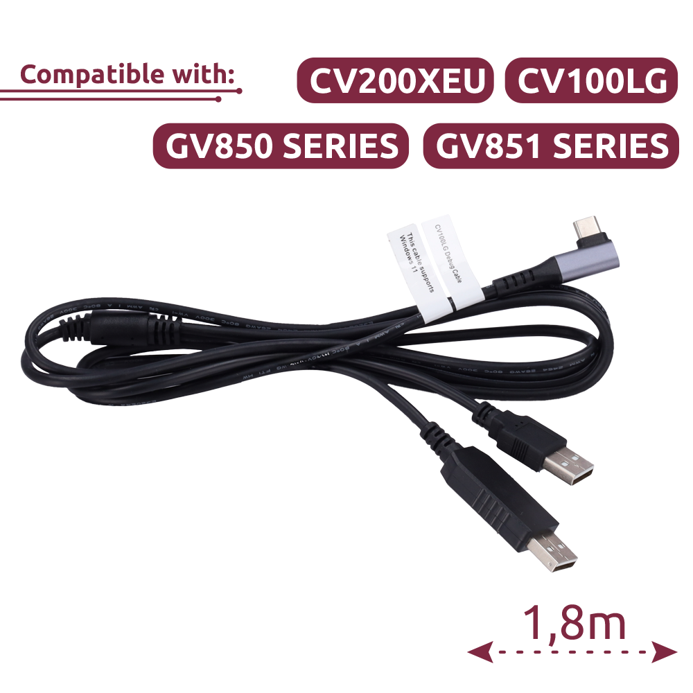 QUECLINK QL-DEBUG-CABLE - Cable de depuración - Cable de depuración 2 en 1 para configuración - L tipo-C a USB y USB tipo-C - Longitud 1.8M - imagen 2