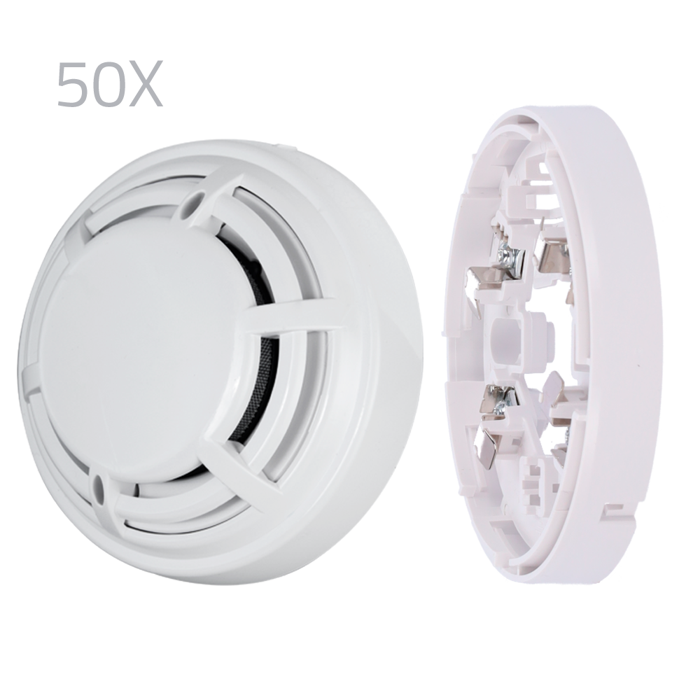 DMTECH 50XKIT-DMT-OPTICAL - Kit 50 detectores ópticos y bases DMTech - Detector convencional óptico de incendio - Certificado EN54 part 7 - Doble LED de alarma para su visualización desde cualquier lugar - Fabricado en material ABS con resistencia al calo - imagen 2