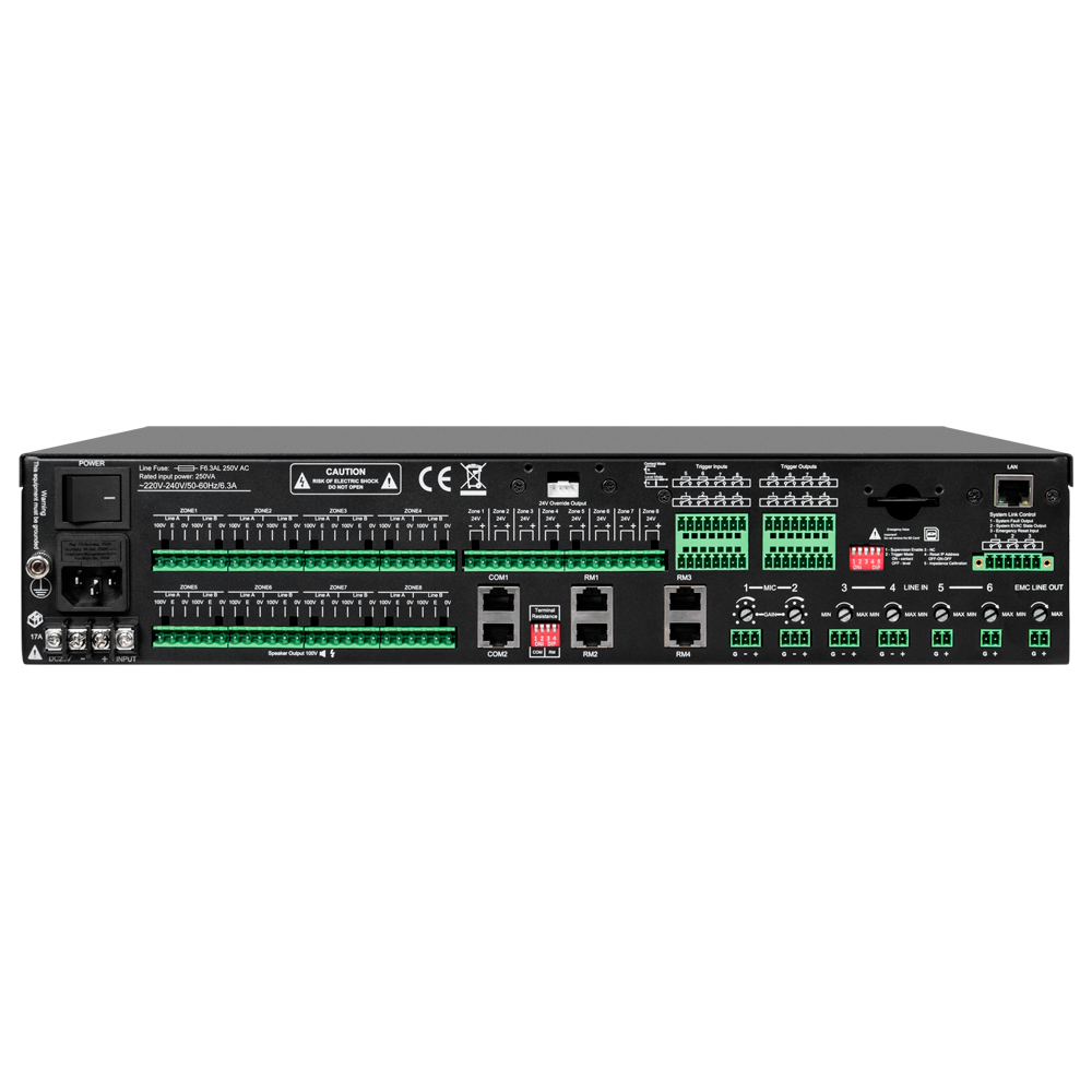 DSPPA-PAVA9500 - Controlador evacuación por voz DSPPA - Sistema central PAVA9000 - 8 zonas | 500W | Amplificación redundante - 2 Mic | 4 Línea | Entrada EMC - Mensajes | Supervisión continua - Escalable hasta 160 zonas locales o IP - imagen 2