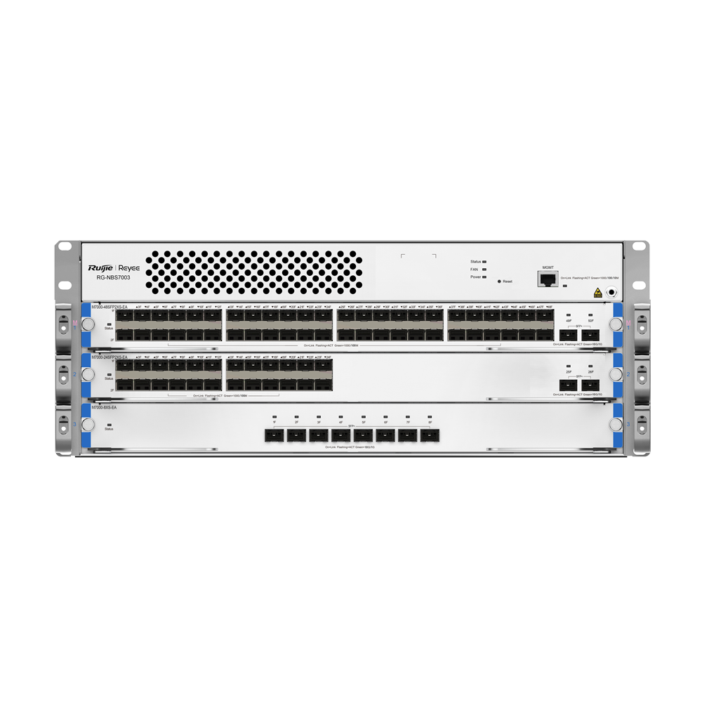 REYEE RG-NBS7003 - Ruijie Reyee Cloud Managed L3 Core Chassis - Capacidad de conmutación core masiva de 960 Gbps - Servidor DHCP e interconexión virtual VCS - Tabla de direcciones MAC empresarial de 32 K - Arquitectura robusta con ventilación Hot-Swap - G - imagen 2