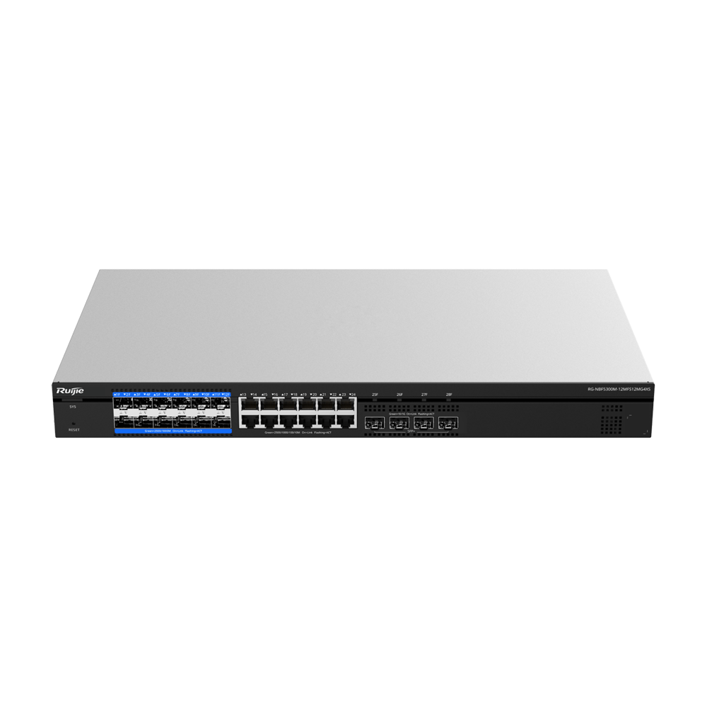 REYEE RG-NBF5300M-12MFS12MG4XS - Switch Core L3 e-Lighten 2.0 con OLT integrada - 12 puertos SC 2.5G y 12 puertos RJ45 2.5G - Capacidad de conmutación total de 240 Gbps - Static LAG/DHCP Snoop/IGMP Snoop/Port Mirror - VLAN/Port Isolation/STP/RSTP/ACL/QoS/ - imagen 2
