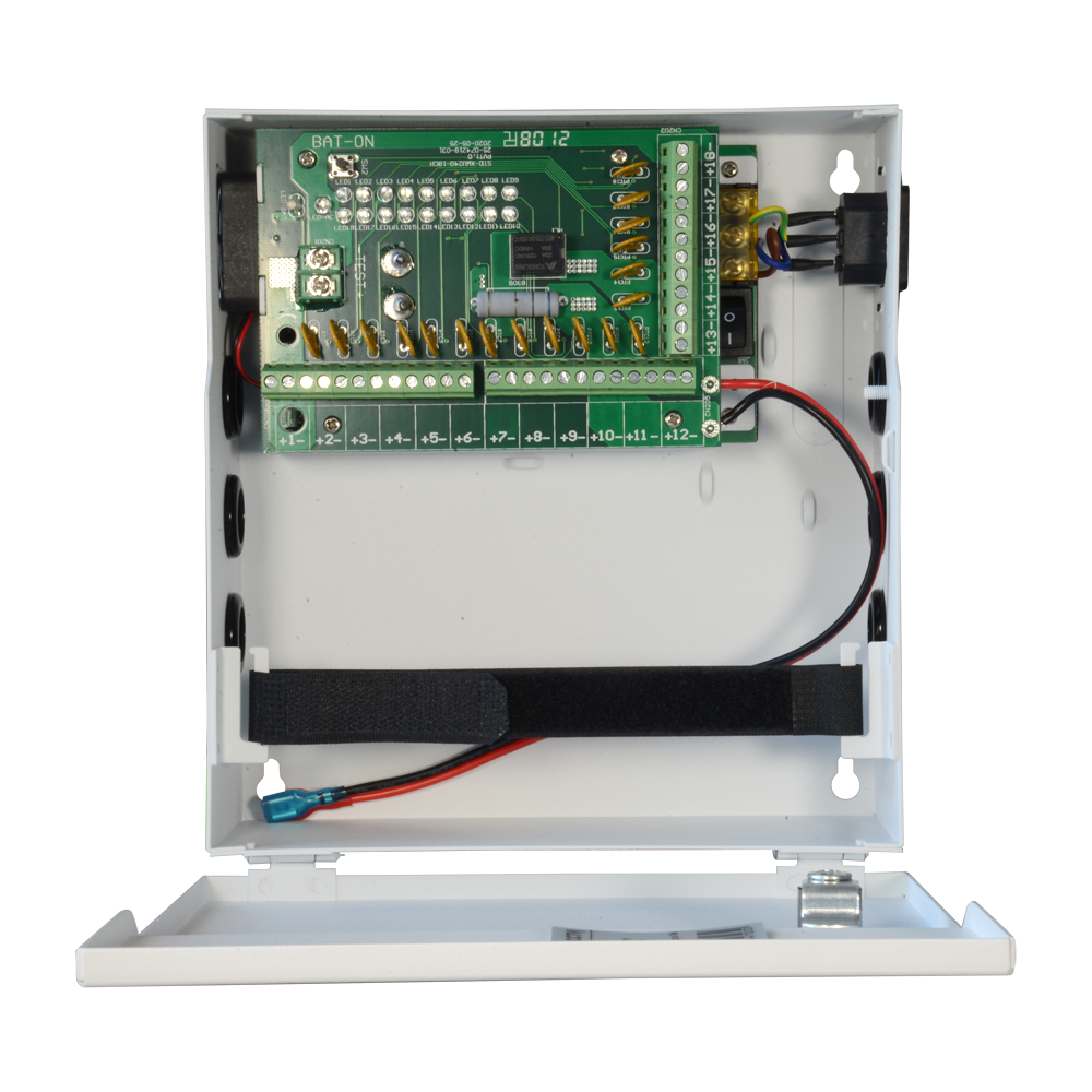 MARCA BLANCA PD250W-18-12V-UPS - Caja de distribución de alimentación - 1 entrada AC 110 V ~ 220 V - 18 salidas por par de cobre - Protección por fusible PTC rearmable - Voltaje de salida 12 V / 250 W - Función UPS (SAI) - imagen 2