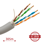 SAFIRE FTP5E-300 - Cable FTP - Categoría 5E - Rollo de 305 metros - Cubierta color gris - Diámetro 5.5 mm - Compatible con Baluns - imagen 2