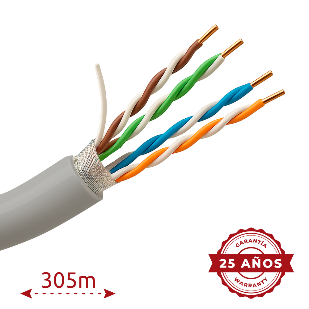 SAFIRE FTP5E-300 - Cable FTP - Categoría 5E - Rollo de 305 metros - Cubierta color gris - Diámetro 5.5 mm - Compatible con Baluns - imagen 2