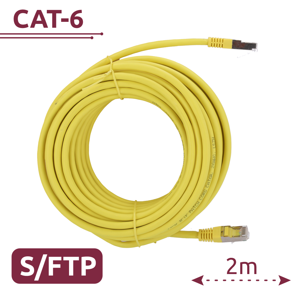 SAFIRE SFTP6A-H-2Y - Cable SFTP - Ethernet - Conectores RJ45 - Categoría 6A - 2 m - Color amarillo - imagen 2