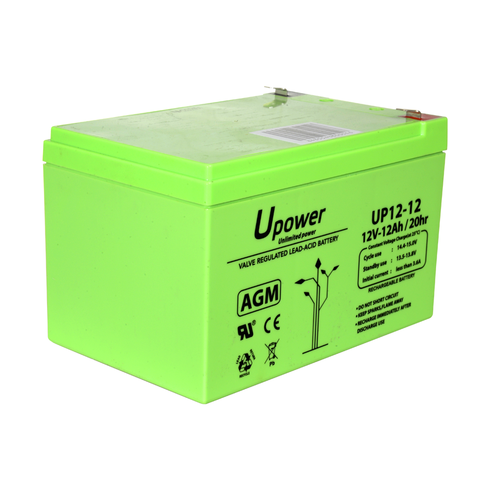 UPOWER BATT-1212-U - Upower - Batería recargable - Tecnología plomo ácido AGM - Voltaje 12 V - Capacidad 12.0 Ah - 101 x 151 x 98 / 3800 g - Para respaldo o uso directo - imagen 2