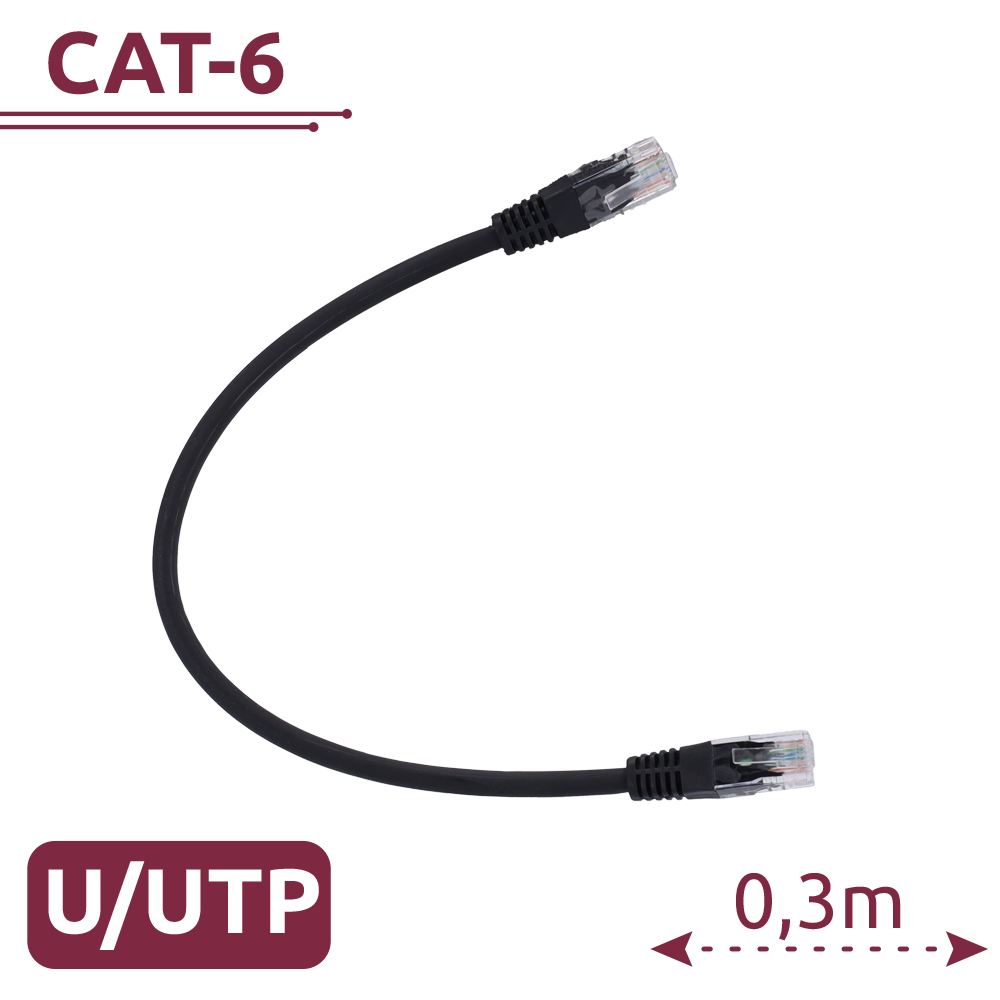 SAFIRE UTP6-H-03BK - Cable UTP - Ethernet - Conectores RJ45 - Categoría 6 - 0,3 m - Color negro - imagen 2