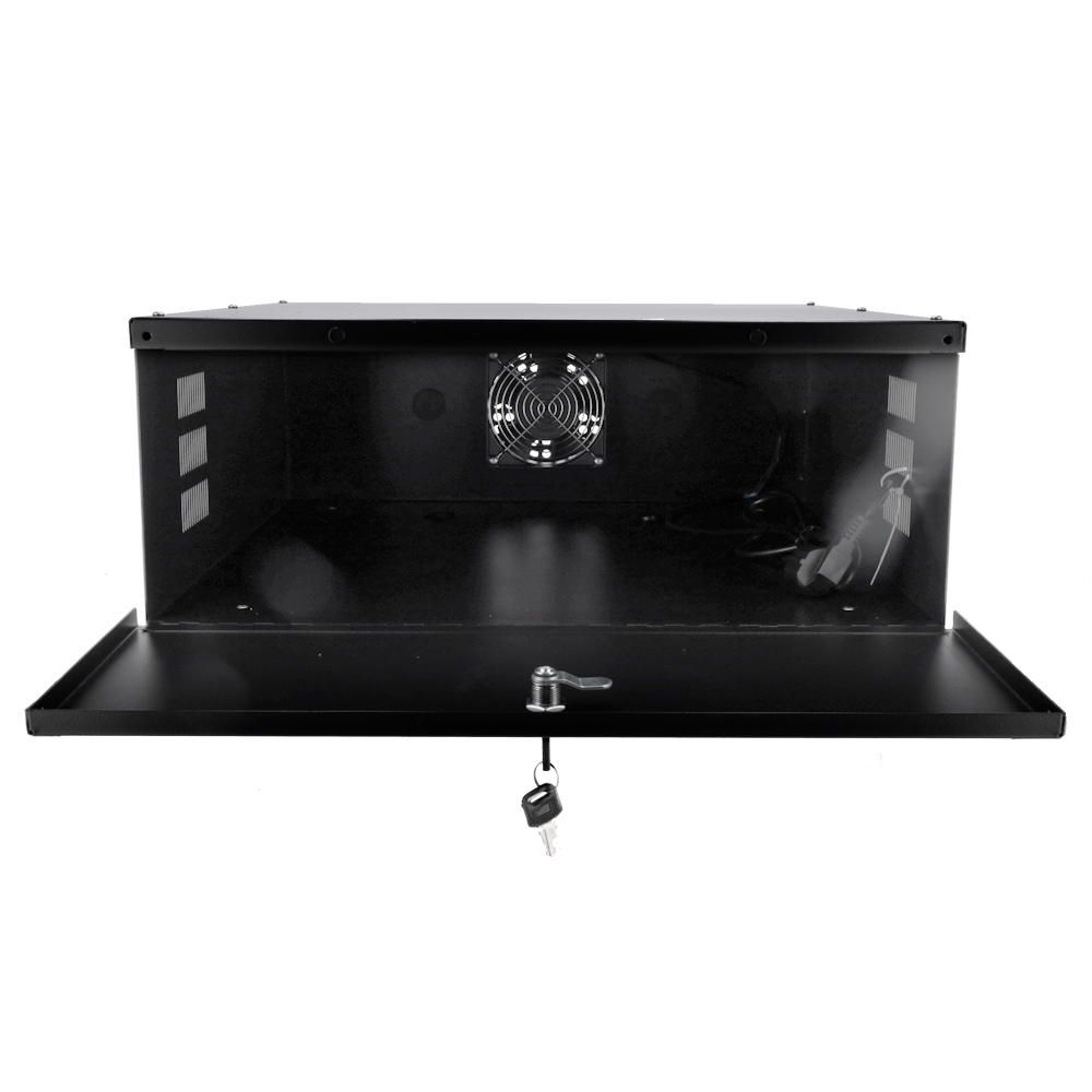 MARCA BLANCA LOCKBOX-4U - Caja metálica cerrada para DVR - Específico para CCTV - Para grabadores de hasta 4U rack - Cerradura de leva - Ventilador incluido - Calidad y resistencia - imagen 2