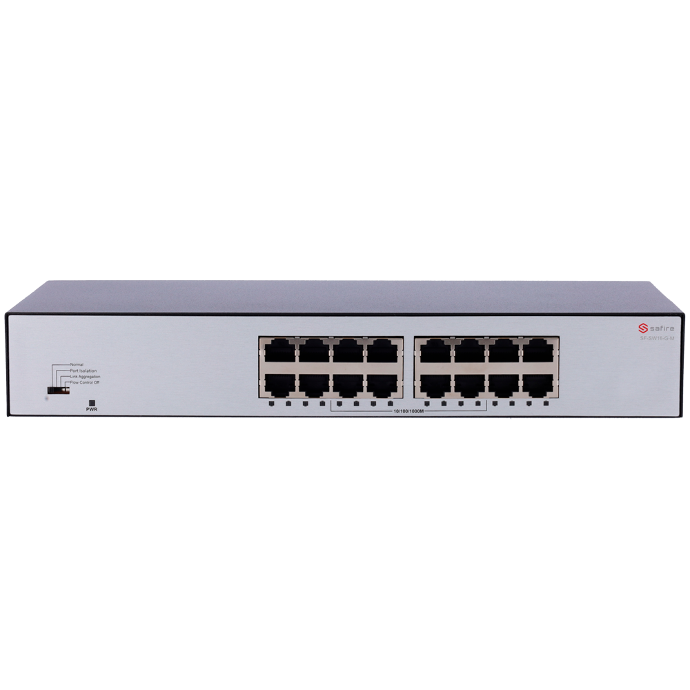 SAFIRE SF-SW16-G-M - Safire Switch de sobremesa - 16 puertos Gigabit - Velocidad 10/100/1000 Mbps - Plug &amp; Play - Tecnología de ahorro de energía - Carcasa de metal - imagen 2