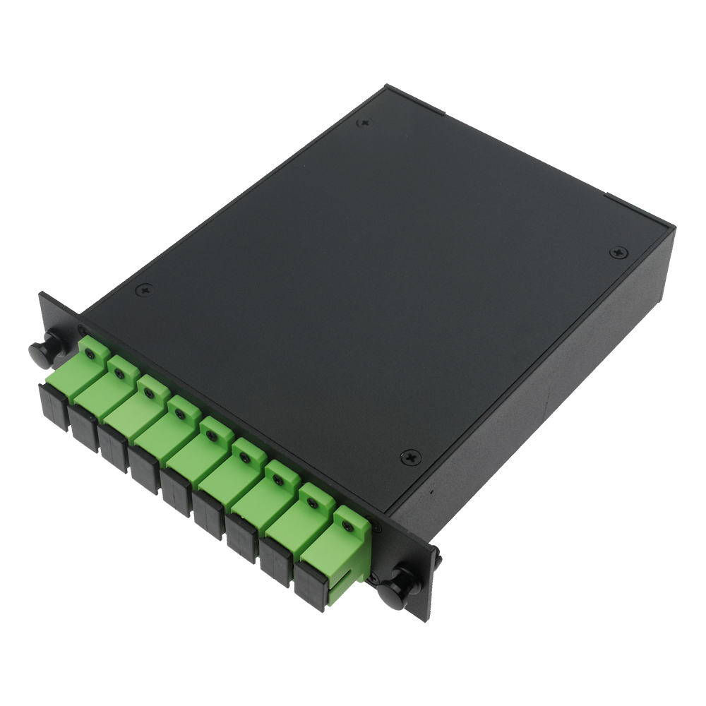 MARCA BLANCA SF-SPLT-18 - Splitter óptico PLC de alta precisión - Configuración 1x8 (1 entrada, 8 salidas) - Fibra monomodo G657A2 de alto rendimiento - Conectores SC APC de baja pérdida integrados - Formato en casete modular compacto y robusto - Superfic - imagen 2