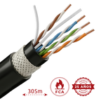 SAFIRE UTP6-305-BC-LSZH-G-OUTDOOR - Cable de datos U/UTP Categoría 6 de 4 pares - Conductor de cobre sólido puro Bare Copper - Protección anti-roedores mediante fibra de vidrio - Doble cubierta de PE interior y LSZH exterior - Cubierta exterior libre de h - imagen 2