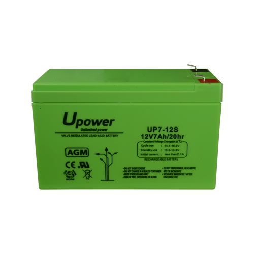 UPOWER BATT1270-U - Upower - Batería recargable - Tecnología plomo ácido AGM - Voltaje 12 V - Capacidad 7.0 Ah - 93.5 x 151 x 65 mm / 2180 g - Para respaldo o uso directo - imagen 2