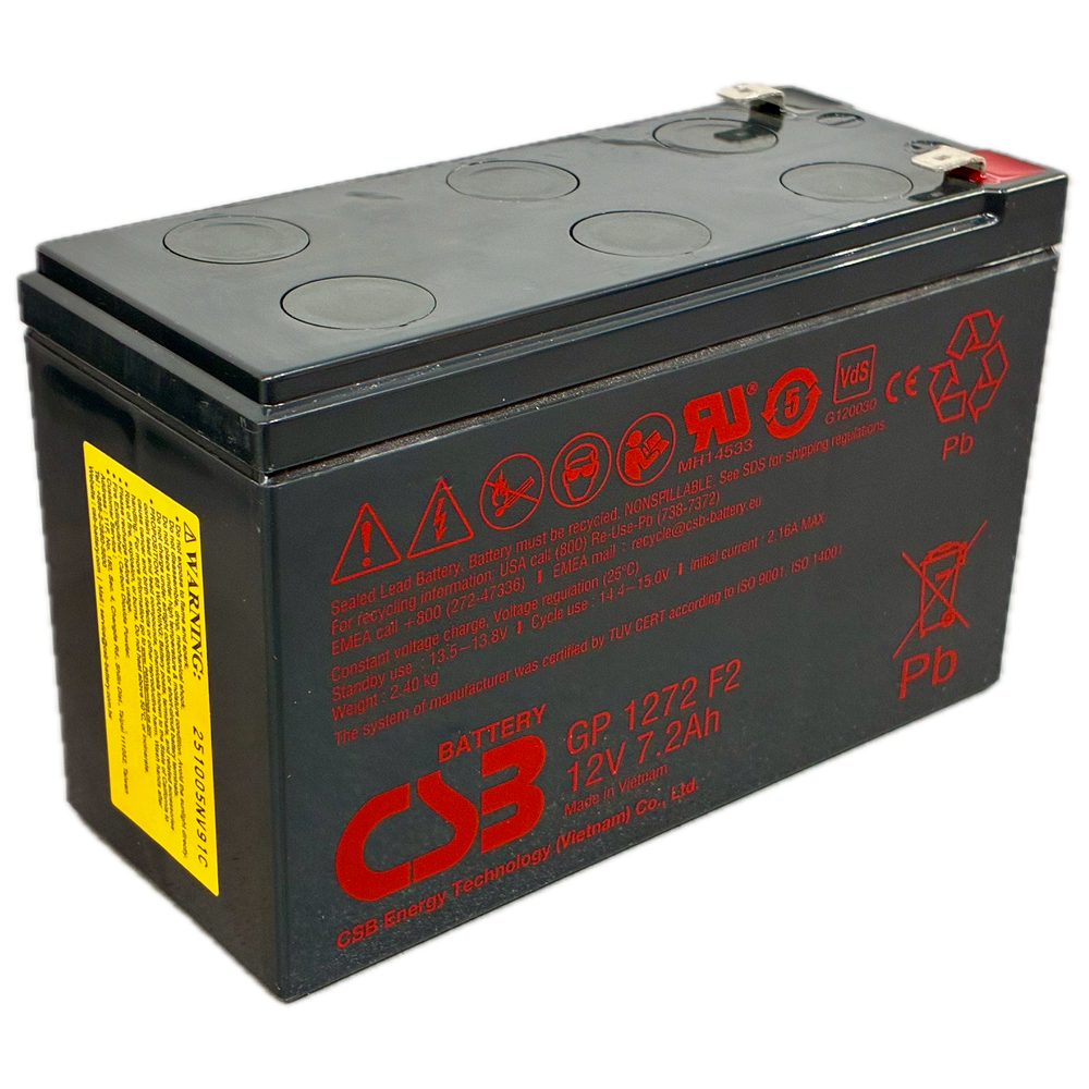 BLANCA BATT-1272-CSB - Batería CSB recargable - Tecnología Plomo-Ácido AGM - Tensión 12V - Capacidad 7.2Ah - Para respaldo o uso directo - Compatible con centrales Honeywell - imagen 2
