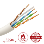 SAFIRE UTP6A-305-LSZH-Dca - Safire cable UTP Categoría 6A - Conductor OFC,100% cobre - Diámetro 24 AWG-0,51mm - Certificado CPR: Dca-S1,d2,a1 - Cubierta exterior LSZH / Color Gris-blanco - Se suministra en caja de carton - imagen 2