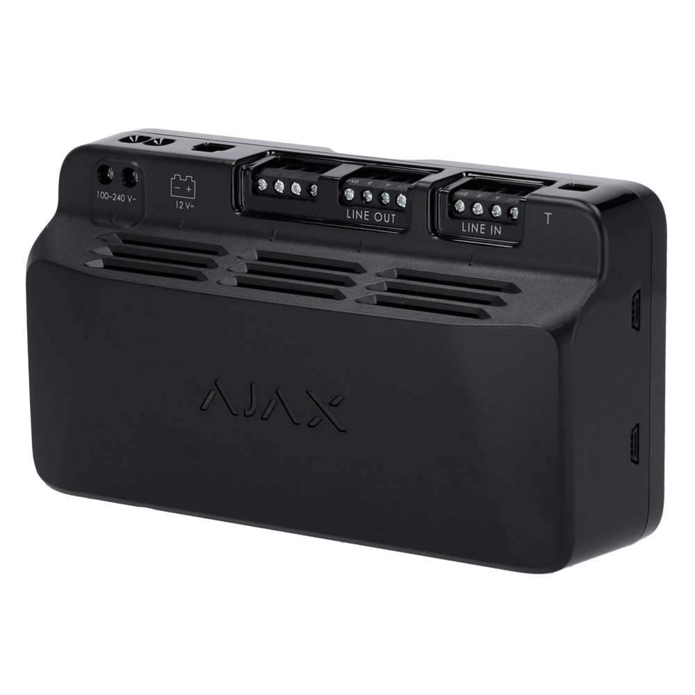 AJAX FIBRA-LINESUPPLY-45W-B - Módulo para alimentación adicional del bus Fibra - Potencia de salida de 45 W - Certificado grado 3 - Amplia el alcance hasta 2.000 metros más - Hasta 10 módulos por bus - Alimentación principal a 230 VAC - imagen 2