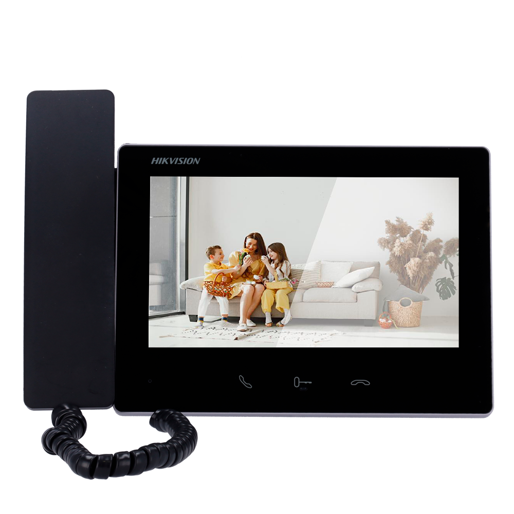 HIKVISION DS-KH7300EY-THE2 - Monitor para videoportero - Pantalla TFT de 7" - Audio bidireccional | LED de estado - 2 hilos HD | Auricular de mano - Ranura tarjeta microSD hasta 128 GB - Montaje en superficie - imagen 2