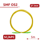 SAFIRE SF-SC-APC-SC-APC-SM-SX-5M - Cable de conexión de fibra óptica - Fibra monomodo G657A2 de alto rendimiento - Conectores SC APC en formato simplex - Longitud exacta de 5 metros - Cubierta exterior LSZH segura - Compatibilidad de uso genérica - imagen 2